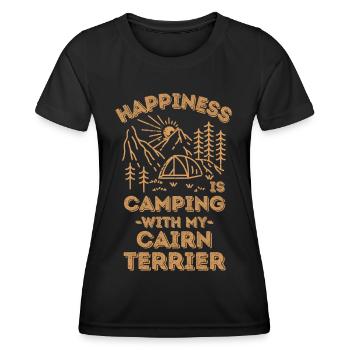 Camping avec cairn-terrier - T-shirt sport Femme - noir - Devant - AI Model Female 172 light (172cm)