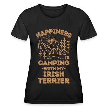 Camping with irish-terrier - Women's Functional T-Shirt - black - Front - AI Model Female 172 light (172cm)