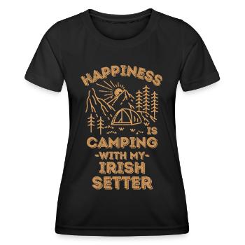 Camping mit irish-setter - Frauen Funktions-T-Shirt - Schwarz - Vorne - AI Model Female 172 light (172cm)