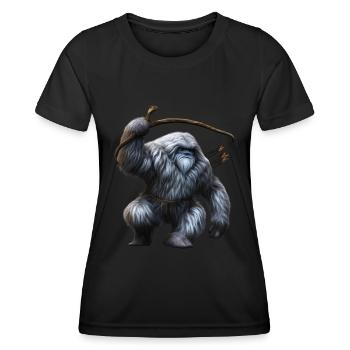 Yéti avec arc et flèches - T-shirt sport Femme - noir - Devant - AI Model Female 172 light (172cm)