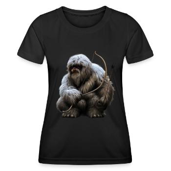 Yéti avec arc et flèches - T-shirt sport Femme - noir - Devant - AI Model Female 172 light (172cm)