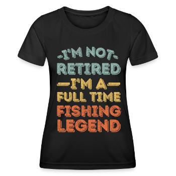 Retraité et légende de la pêche - T-shirt sport Femme - noir - Devant - AI Model Female 172 light (172cm)
