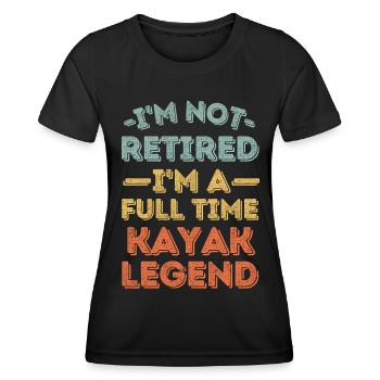 Retraité et légende du kayak - T-shirt sport Femme - noir - Devant - AI Model Female 172 light (172cm)
