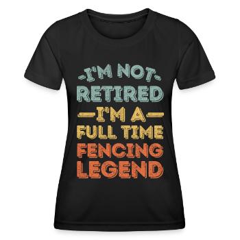 Retraité et légende de l’escrime - T-shirt sport Femme - noir - Devant - AI Model Female 172 light (172cm)