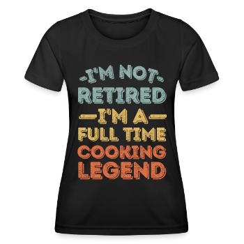 Rentner und Kochlegende - Frauen Funktions-T-Shirt - Schwarz - Vorne - AI Model Female 172 light (172cm)