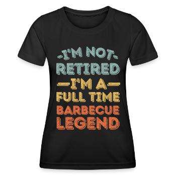 Retraité et légende du barbecue - T-shirt sport Femme - noir - Devant - AI Model Female 172 light (172cm)
