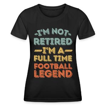 Retraité et légende du football - T-shirt sport Femme - noir - Devant - AI Model Female 172 light (172cm)