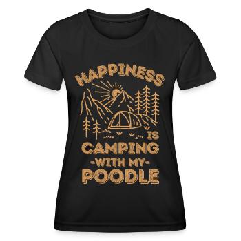 Camping avec caniche - T-shirt sport Femme - noir - Devant - AI Model Female 172 light (172cm)
