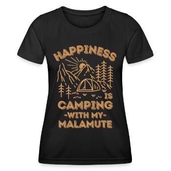 Camping with malamute - Women's Functional T-Shirt - black - Front - AI Model Female 172 light (172cm)