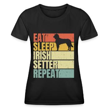 Essen Schlaf Irish-Setter wiederholen - Frauen Funktions-T-Shirt - Schwarz - Vorne - AI Model Female 172 light (172cm)