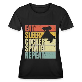 Eat sleep Cocker-spaniel repeat - Women's Functional T-Shirt - black - Front - AI Model Female 172 light (172cm)