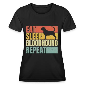 Manger dormir Limier répéter - T-shirt sport Femme - noir - Devant - AI Model Female 172 light (172cm)