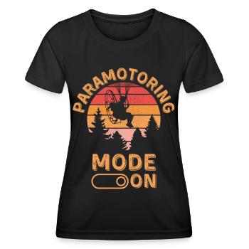Mode paramoteur activé - T-shirt sport Femme - noir - Devant - AI Model Female 172 light (172cm)