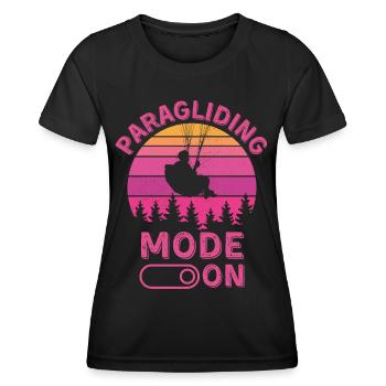 Paragliding mode on - Women's Functional T-Shirt - black - Front - AI Model Female 172 light (172cm)