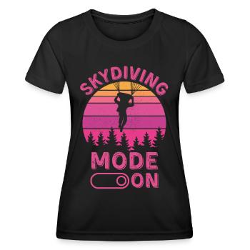 Mode parachutisme activé - T-shirt sport Femme - noir - Devant - AI Model Female 172 light (172cm)