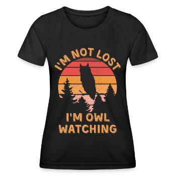 Eulen beobachtung für Ornithologen - Frauen Funktions-T-Shirt - Schwarz - Vorne - AI Model Female 172 light (172cm)