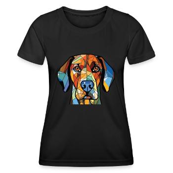 Braque Dauvergne Dog Breed Watercolor Illustration - Women's Functional T-Shirt - black - Front - AI Model Female 172 light (172cm)