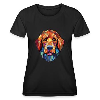Fauve De Bretagne Dog Breed Colorful Watercolor - Women's Functional T-Shirt - black - Front - AI Model Female 172 light (172cm)