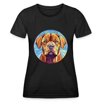 Bordeauxdogge Hunderasse buntes Aquarell - Frauen Funktions-T-Shirt - Schwarz - Vorne - AI Model Female 172 light (172cm)