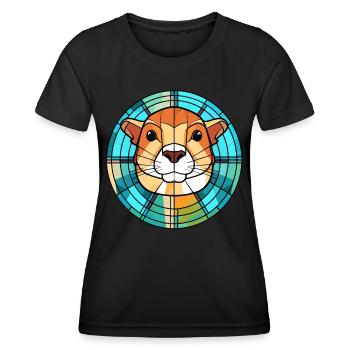 Gopher Colorful Watercolor Animal Pet Illustration - Women's Functional T-Shirt - black - Front - AI Model Female 172 light (172cm)