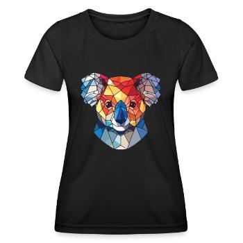 Koala buntes Aquarell Tier Haustier Illustration - Frauen Funktions-T-Shirt - Schwarz - Vorne - AI Model Female 172 light (172cm)