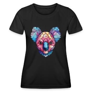 Koala buntes Aquarell Tier Haustier Illustration - Frauen Funktions-T-Shirt - Schwarz - Vorne - AI Model Female 172 light (172cm)