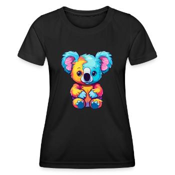 Koala Buntes Aquarell Cartoon Kawaii Tier - Frauen Funktions-T-Shirt - Schwarz - Vorne - AI Model Female 172 light (172cm)