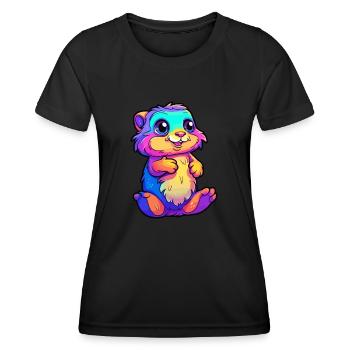 Gopher Colorful Watercolor Cartoon Kawaii Animal - Women's Functional T-Shirt - black - Front - AI Model Female 172 light (172cm)