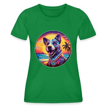 Bongo Buntes Aquarell Cartoon Kawaii Tier - Frauen Funktions-T-Shirt - Kelly Green - Vorne - AI Model Female 172 dark (172cm)