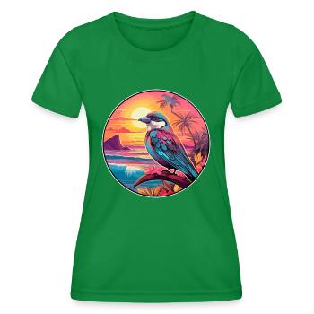 Sperling Buntes Aquarell Cartoon Kawaii Tier - Frauen Funktions-T-Shirt - Kelly Green - Vorne - AI Model Female 172 dark (172cm)