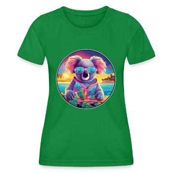 Koala Buntes Aquarell Cartoon Kawaii Tier - Frauen Funktions-T-Shirt - Kelly Green - Vorne - AI Model Female 172 dark (172cm)