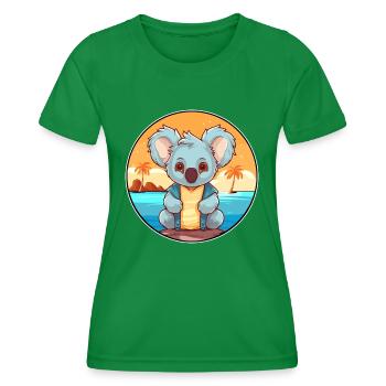 Koala Aquarell Cartoon Kawaii Clipart Tier - Frauen Funktions-T-Shirt - Kelly Green - Vorne - AI Model Female 172 dark (172cm)