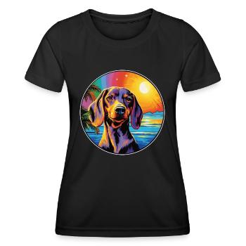 Westfälische Dachsbracke Hunderasse Bunte Karikatur - Frauen Funktions-T-Shirt - Schwarz - Vorne - AI Model Female 172 light (172cm)