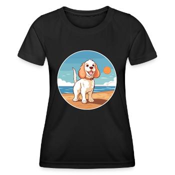 Klempner Spaniel Hund Rasse Cartoon Kawaii Clipart - Frauen Funktions-T-Shirt - Schwarz - Vorne - AI Model Female 172 light (172cm)