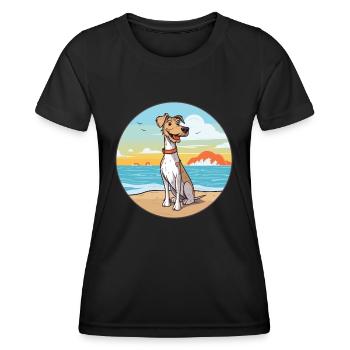Möwe Terrier Hund Rasse Cartoon Kawaii Clipart Hund - Frauen Funktions-T-Shirt - Schwarz - Vorne - AI Model Female 172 light (172cm)