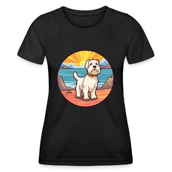 Sealyham Terrier Dog Breed Cartoon Kawaii Clipart - Women's Functional T-Shirt - black - Front - AI Model Female 172 light (172cm)