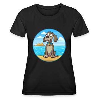 Seskar phoque chien race dessin animé Kawaii Clipart chien - T-shirt sport Femme - noir - Devant - AI Model Female 172 light (172cm)