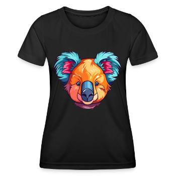 Koala Buntes Aquarell Cartoon Kawaii Tier - Frauen Funktions-T-Shirt - Schwarz - Vorne - AI Model Female 172 light (172cm)