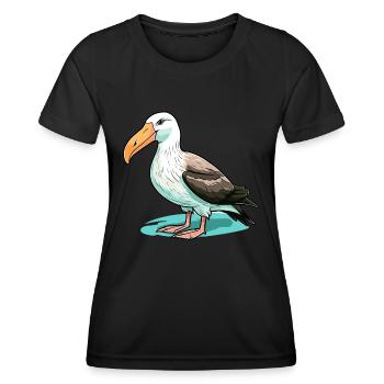 Albatross Colorful Watercolor Cartoon Kawaii Anima - Women's Functional T-Shirt - black - Front - AI Model Female 172 light (172cm)