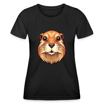 Gopher Colorful Watercolor Cartoon Kawaii Animal - Women's Functional T-Shirt - black - Front - AI Model Female 172 light (172cm)