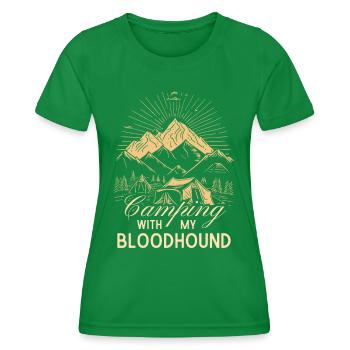Bloodhound Camping - Frauen Funktions-T-Shirt - Kelly Green - Vorne - AI Model Female 172 dark (172cm)