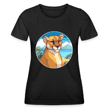 Aquarell Cartoon Kawaii Clipart Tier - Frauen Funktions-T-Shirt - Schwarz - Vorne - AI Model Female 172 light (172cm)
