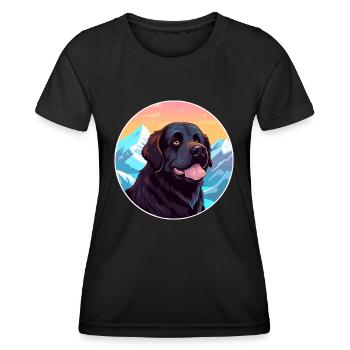 Seskar phoque chien race dessin animé Kawaii aquarelle - T-shirt sport Femme - noir - Devant - AI Model Female 172 light (172cm)