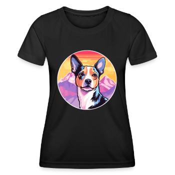 Teddy Roosevelt Terrier chien race dessin animé Kawaii W - T-shirt sport Femme - noir - Devant - AI Model Female 172 light (172cm)