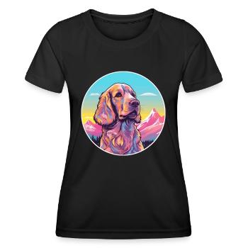 Anglais Cocker Épagneul chien race Cartoon Kawaii Wa - T-shirt sport Femme - noir - Devant - AI Model Female 172 light (172cm)