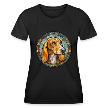 Lettische Jagdhundrasse Buntes Glas Wat - Frauen Funktions-T-Shirt - Schwarz - Vorne - AI Model Female 172 light (172cm)
