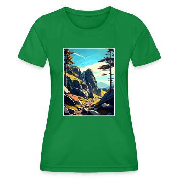 Stoowe Polen Vintage Reiseposter WPA Souvenir - Frauen Funktions-T-Shirt - Kelly Green - Vorne - AI Model Female 172 dark (172cm)