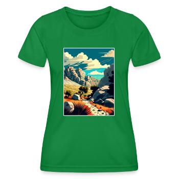 Velebit du Nord Croatie Affiche de voyage vintage WPA - T-shirt sport Femme - vert - Devant - AI Model Female 172 dark (172cm)