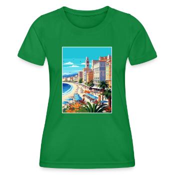 Nice Francescape Vintage Travel Poster Souvenir - Women's Functional T-Shirt - kelly green - Front - AI Model Female 172 dark (172cm)