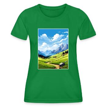 Velika Planina Slovénie Lac de Bled Affiche de voyage - T-shirt sport Femme - vert - Devant - AI Model Female 172 dark (172cm)